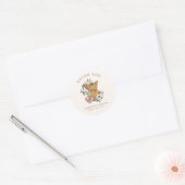 Neutral Boho Nursery Baby shower Dank u Ronde Sticker (Envelop)