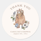 Neutral Boho Nursery Baby shower Dank u Ronde Sticker (Voorkant)