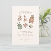 Neutral Boho Nursery Baby shower Kaart (Staand voorkant)