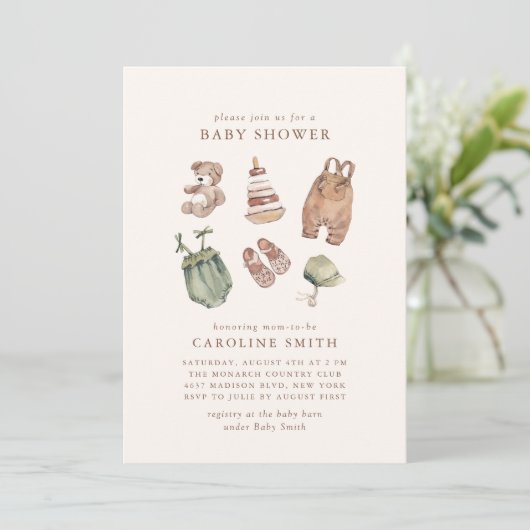 Neutral Boho Nursery Baby shower Kaart (Staand voorkant)