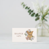 Neutral Boho Nursery Baby shower Luier Raffle Informatiekaartje (Staand voorkant)