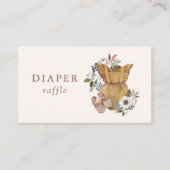 Neutral Boho Nursery Baby shower Luier Raffle Informatiekaartje (Voorkant)