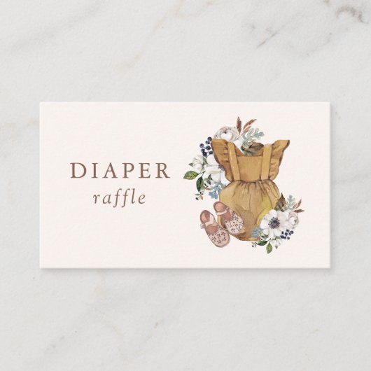 Neutral Boho Nursery Baby shower Luier Raffle Informatiekaartje (Voorkant)