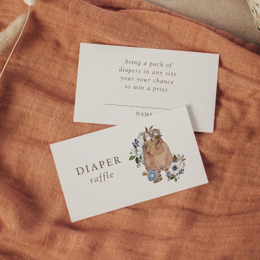 Neutral Boho Nursery Baby shower Luier Raffle Informatiekaartje