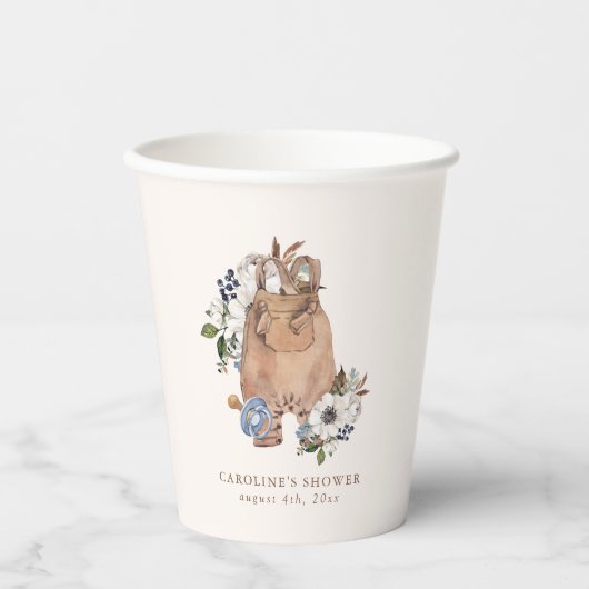 Neutral Boho Nursery Baby shower Papieren Bekers (Voorkant)