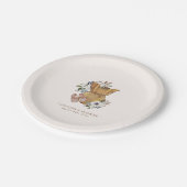 Neutral Boho Nursery Baby shower Papieren Bordje (Gekanteld)