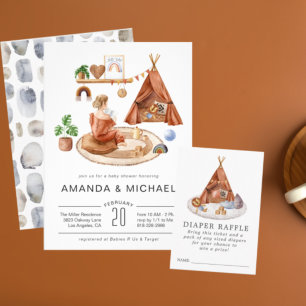 Neutral Boho Nursery   Uitnodiging tot Baby shower