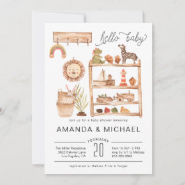 Neutral Boho Nursery | Uitnodiging tot Baby shower
