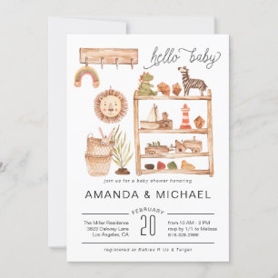 Neutral Boho Nursery   Uitnodiging tot Baby shower