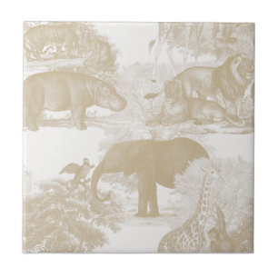Neutral Boho Oerwoud Animals Safari Chinoiserie Tegeltje