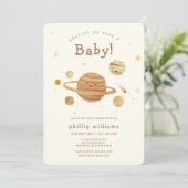 Neutral Boho Outer Space Solar System Baby Shower  Kaart (Staand voorkant)