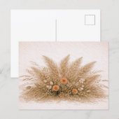 Neutral Boho Pampas Grass Wildflower Arrangement  Briefkaart (Voorkant / Achterkant)