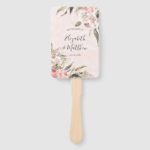 Neutral Boho Pink Peony Pampas Wedding Bedankt Handwaaier (Voorkant)