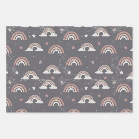 Neutral Boho Rainbow Baby Inpakpapier Vel (Voorkant 2)