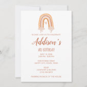Neutral Boho Rainbow Birthday Invite Kaart (Voorkant)