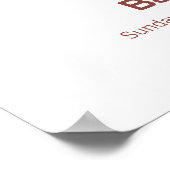 Neutral Boho Slugger Baseball Baby Shower Welcome Poster (Hoek)