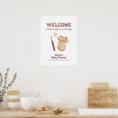 Neutral Boho Slugger Baseball Baby Shower Welcome Poster (Keuken)