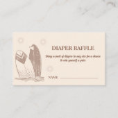 Neutral Boho Surfboard Luier Raffle Baby shower Informatiekaartje (Voorkant)