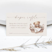 Neutral Boho Teddy Bear Baby shower Luier Raffle Informatiekaartje