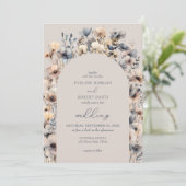 Neutral Boho waterverf wilde bloemen marine ivoor Kaart (Staand voorkant)
