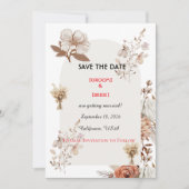 Neutral Boho Wedding Save The Date (Voorkant)