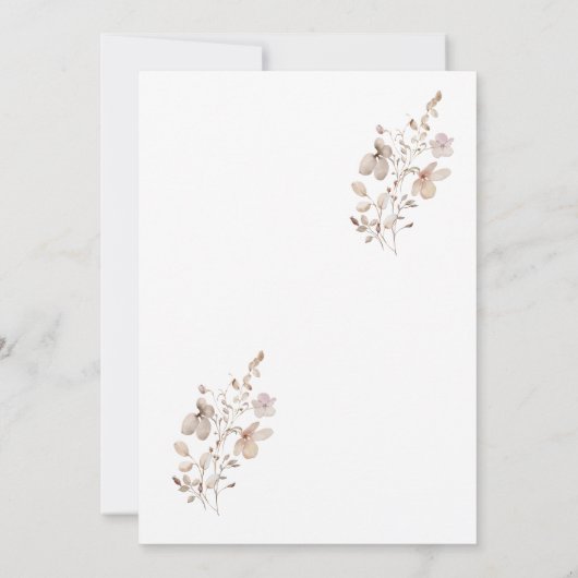 Neutral Boho Wedding Save The Date (Achterkant)