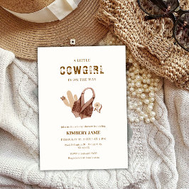 Neutral Boho Western Cactus Cowgirl Baby shower Kaart