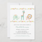 Neutral Boho Wild Animal Baby shower uitnodiging (Voorkant)