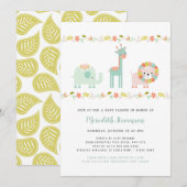 Neutral Boho Wild Animal Baby shower uitnodiging (Voorkant / Achterkant)