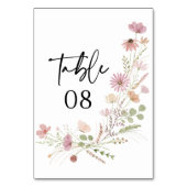 Neutral Boho Wildflower Floral Wedding Kaart (Achterkant)