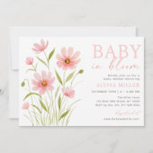 Neutral Boho Wildflowers Baby in Bloom Baby shower Kaart (Voorkant)