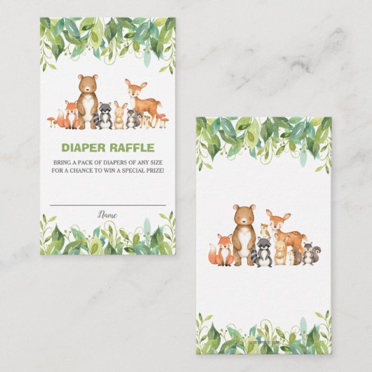 Neutral bosdieren groen luier rafel informatiekaartje (Voorkant / Achterkant)