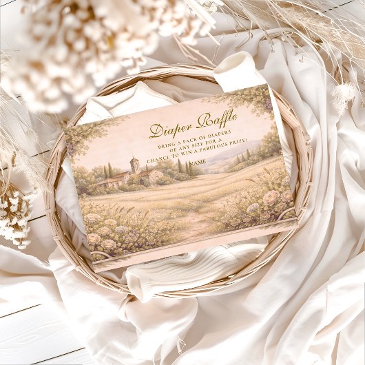 Neutral Botanical Garden Diapper Raffle  Informatiekaartje