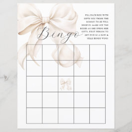 Neutral Bow Baby shower Bingo spel