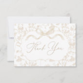 Neutral Bow Baby shower Dank je kaart (Voorkant)