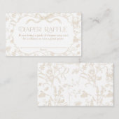 Neutral Bow Baby Shower Diaper Raffle Informatiekaartje (Voorkant / Achterkant)
