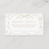 Neutral Bow Baby Shower Diaper Raffle Informatiekaartje (Voorkant)