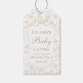 Neutral Bow Baby shower Gift Label Cadeaulabel (Voorkant)