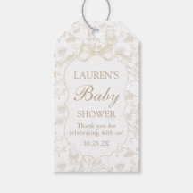 Neutral Bow Baby shower Gift Label