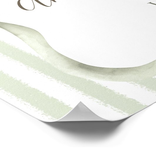 Neutral Bow Cafe Bebe Coffee Baby Shower Welcome Poster (Hoek)