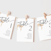 Neutral Bow Tying Knot Vrijgezellenfeest Tafelnumm Kaart