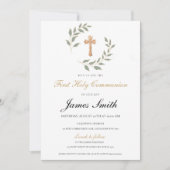 Neutral Boy Girl First Communion Invitation Editab Kaart (Voorkant)
