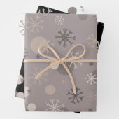 Neutral Brown Beige Boho Winter Kerstmis Inpakpapier Vel (In situ)