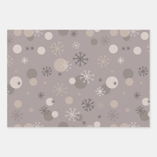 Neutral Brown Beige Boho Winter Kerstmis Inpakpapier Vel (Voorkant)