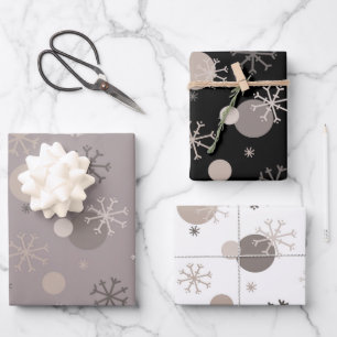 Neutral Brown Beige Boho Winter Kerstmis Inpakpapier Vel