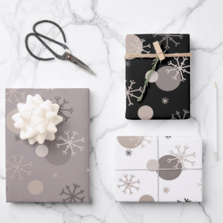 Neutral Brown Beige Boho Winter Kerstmis Inpakpapier Vel