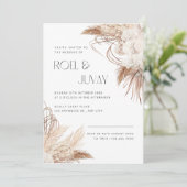 Neutral Brown Boho Waterverf Flowers Kaart (Staand voorkant)