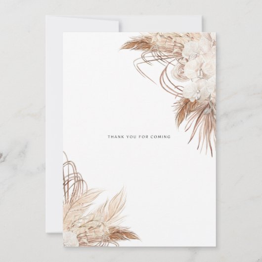 Neutral Brown Boho Waterverf Flowers Kaart (Achterkant)