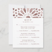 Neutral Brown Islamic Pattern Multi Event Wedding RSVP Kaartje (Voorkant)