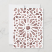 Neutral Brown Islamic Pattern Multi Event Wedding RSVP Kaartje (Achterkant)